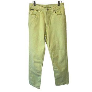 Vintage 90s Calvin Klein Green Straight Leg High Rise Jeans 6